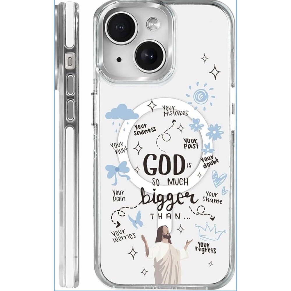 OKBUOK Cloud Bible Verse Christian Quote Case For iPhone 14/15 Plus